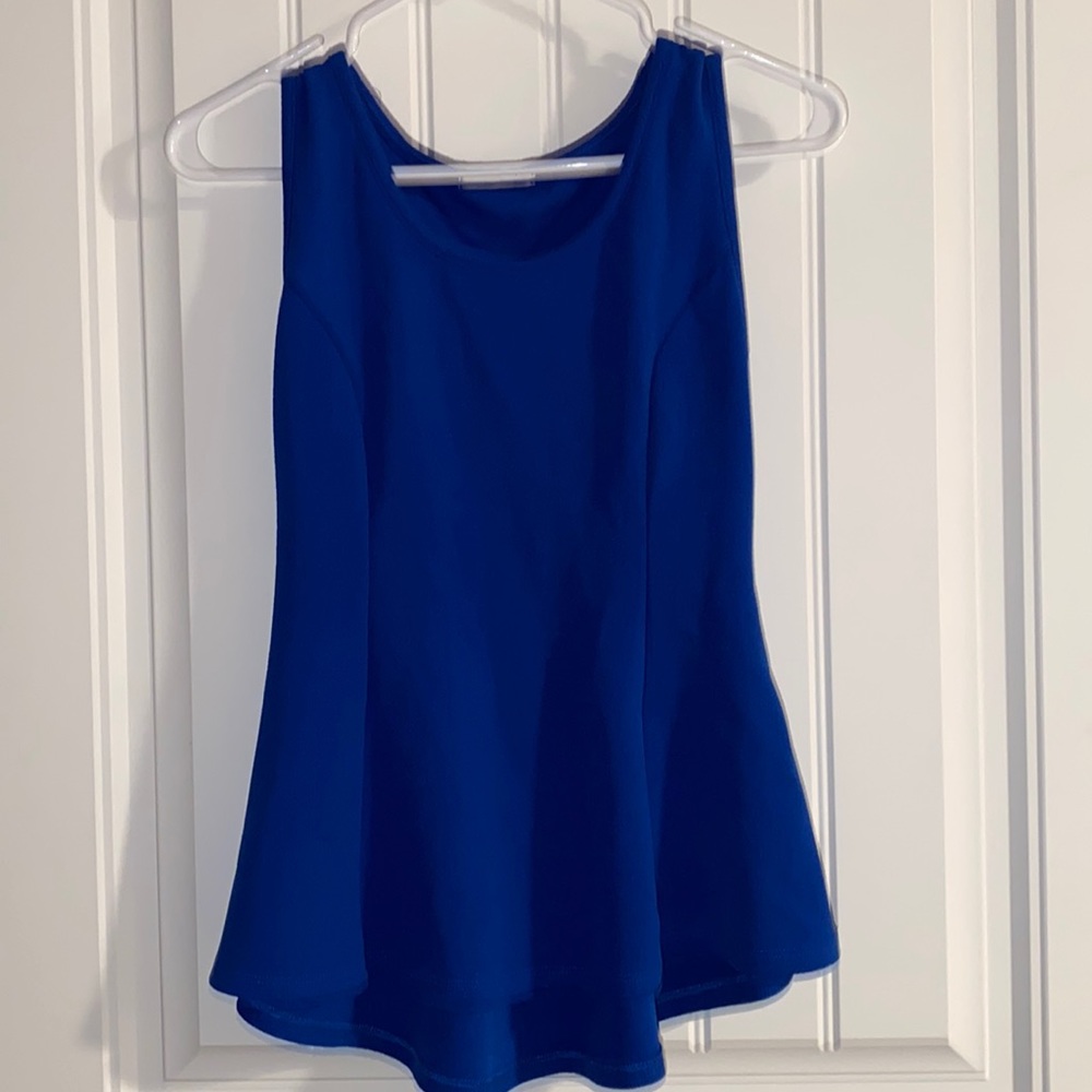 blue peplum top